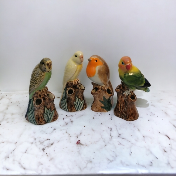 4 New Watson Kennedy Quail Ceramic Bird Bud Vases with tags - Picture 5 of 8